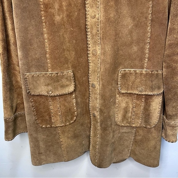 Vintage 60s 70s Handcrafted Leather Suede Jacket Size Small - Picture 9 of 16